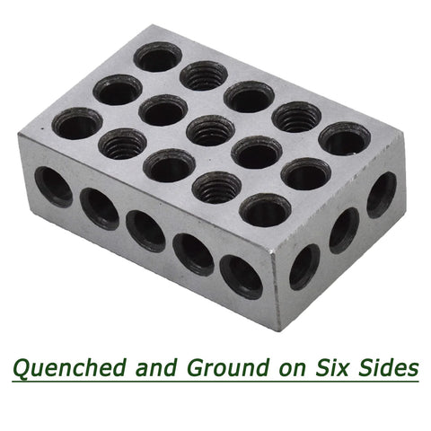 Parallel block set 1 x 2 x 3, alloy steel, 23-hole, angled view