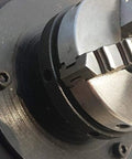 Close-up of built tough 65mm chuck on Top Shelf Rotary Welding Positioner With 90 Degree Tilt Table And Smooth 180Mm Turntable.