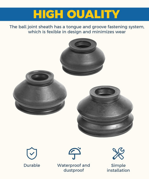 Beefed Up Six Piece Ball Joint Boots Set For Cars And Trucks Durable Heat Resistant Rubber Dust Covers That Flex With Every Turn Protect Ball Joints And Rod Ends From Wear Easy Fit Fits Most Vehicles, three rubber boots
