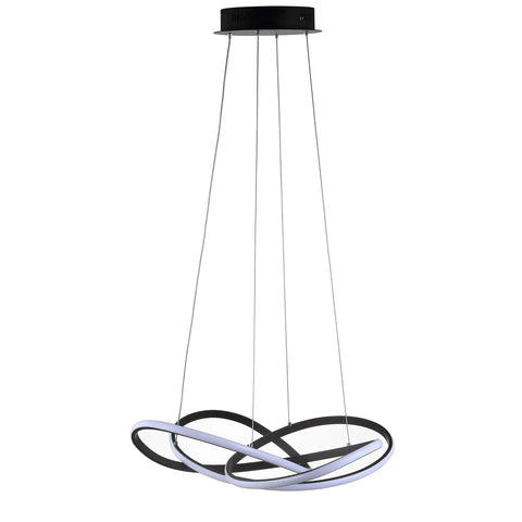 25 Inch Black Modern Abstract LED Pendant Light With Integrated Dimmable Function Metal Chandelier for dining room view 1