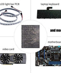 Five Pack Anti Static Bags For Electronics Gear ESD Safe Storage Open Top Design shown with motherboard, video card, keyboard, LED PCB.