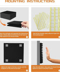 Mounting instructions for Badass Acoustic Foam Wall Panels Sound Absorbing Wedge Cut Studio Treatment Noise Dampening setup.