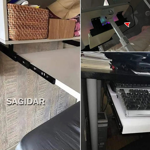 Heavy Duty Ball Bearing Drawer Slides For Cabinets And Keyboard Trays In 240mm Or 290mm Closed Length shown on cabinet and keyboard tray