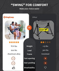 Comparison of hammock chair with footrest for adults up to 400 lbs versus another model showing weight, frame, and features.