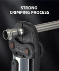 Close-up of Heavy Duty Electric Hydraulic Crimper For Water Pipes showing strong crimping process with stainless steel parts.