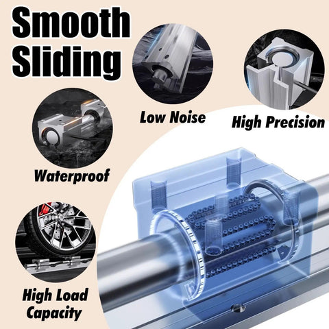 Beefed Up Heavy Duty Slide Rails With 2000lbs Capacity for Precision Cutting Machines, low friction linear motion guide features.
