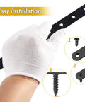 Beefy Stainless Steel Thick Flat Straight Brackets Set Of 4 For Wood Fixing Plates Heavy Duty Metal Brace in hand with screws