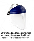 H8A Ratchet Headgear System With W96 Clear Propionate Faceshield For Liquid Splash And Molten Metal Protection ANSI Z87