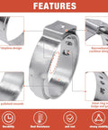 Big 300Pcs 16 Size Single Ear Hose Clamps Set Stainless Steel 304 Crimp Cinch Rings features close-up