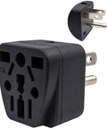 Must Have World Travel Plug Adapter For USA Type B Grounded Outlet All In One International Converter, black PC case