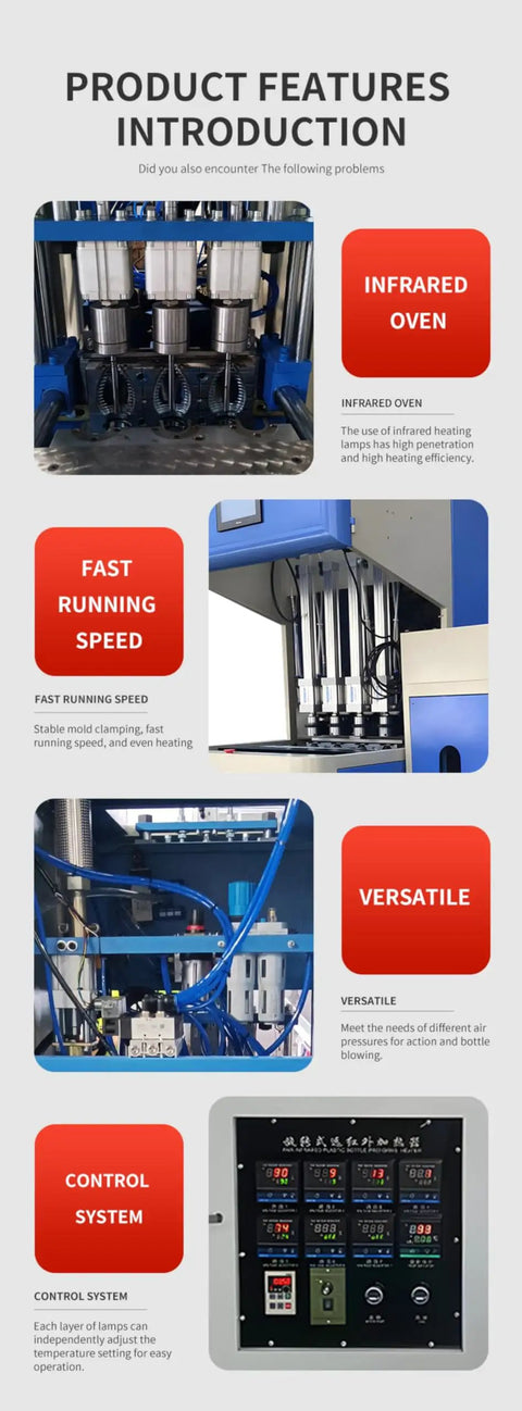 High Speed Blow Molding Machine With Automated Production And Fast Cycle Times For Customizable Capacities And Bottle Sizes And Configurations Designed For Efficient Production In Beverage And Household Bottle Applications., infrared oven control panel