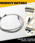 70 Inch 6AN Transmission Cooler Hose Kit With Stainless Steel Braided PTFE Lines showcasing flexible high performance oil cooler lines with easy install