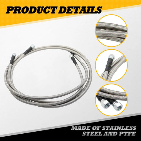 70 Inch 6AN Transmission Cooler Hose Kit With Stainless Steel Braided PTFE Lines showcasing flexible high performance oil cooler lines with easy install