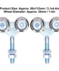 Heavy Duty Double Roller Wheels For Sliding Barn Doors Smooth Gliding Trolley Hardware Built Tough Iron Construction No Sweat Setup Top Tier Quality Pack Of Two, 35mm wheels.