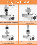 Installation guide for Heavy Duty Water Line Adapter Workhorse 1/2 Inch Female To 3/8 Inch Male Brass Fitting.