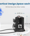 Beefy Power Strip Tower With Eight Outlets And Four USB Ports 3000W 15A Heavy Duty 6.5ft 14 AWG Cord on white table