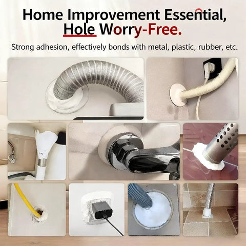 DIY Friendly Waterproof Sealant Mastic 6 Pack White Seal Putty For Ducts And Drains used on various ducts and piping installations.