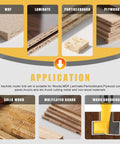 Image showing application materials for Three Pack Keyhole Router Bits Set With 1/4 Inch Shank Pro Grade Carbide T Slot Router Bits.