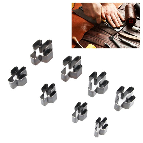 Eight Piece Cactus Shaped Leather Cutter Die Set For DIY Leather Craft Punch Die Tool Kit With Durable High Carbon Steel Punches.
