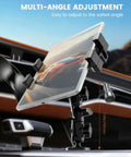 Heavy Duty Drill Base Tablet Mount Built Like A Tank Truck Dashboard Holder with multi-angle adjustment for 5-17 inch tablets.