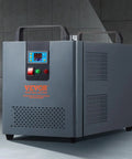 Heavy duty industrial water chiller for CO2 laser cutters, featuring a digital display and streamlined design.