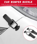 4 Piece Car Bumper Clip Hasp Kit Universal Quick Release Fasteners mounted on a car's bumper, shown in close-up view with spring latch.