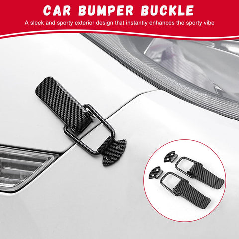 4 Piece Car Bumper Clip Hasp Kit Universal Quick Release Fasteners mounted on a car's bumper, shown in close-up view with spring latch.
