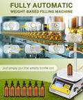Liquid Filling Machine 1-10g Bottle Filler With 90ml/min Peristaltic Pump Digital Control in action with glass bottles.