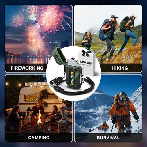 USB C Rechargeable Plasma Lighter With Windproof Flameless Arc Electric Lighter IP56 Waterproof For Camping Hiking