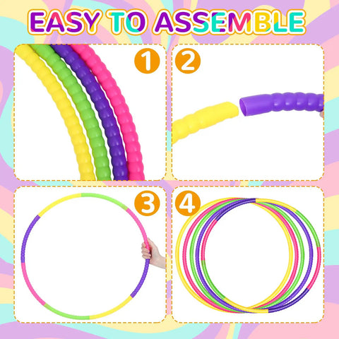 Eight Color Hoop Exercise Rings Set Detachable Adjustable Plastic Rings For Gymnastics And Dog Agility Training Party Decor 28