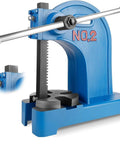 Badass 2 Ton Manual Arbor Press For Stamping And Riveting Heavy Duty Desktop Metal Working Tool Featuring Cast Iron Build and Polished Mini Anvil Deck.