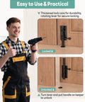 304 Stainless Steel Slide Bolt Gate Latch, 6.3 Inch Sliding Barrel Bolt Door Lock, installed on wooden door with person holding drill.