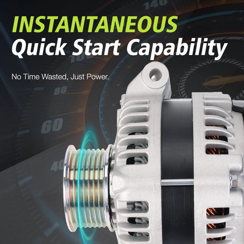 Close-up view of a Drop In Ready Alternator Replacement For Acura CSX 2.0L TSX 2.4L Honda Accord 2.4L Civic 2.0L CR V 2.4L Element 2003 2011