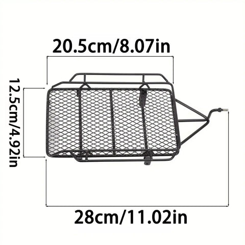 Heavy Duty 1/10 Scale RC Car Chassis Frame For SCX10 Series And TRX-4 4WD Crawler D90, Metal Trailer Frame Upgrade, dimensions shown