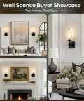 Plug And Play Wireless Wall Sconces With Smart Remote Control And Massive 10000Mah Battery Dimmable Rechargeable Lighting set in elegant living room settings.