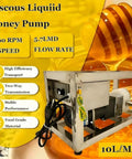Heavy Duty Viscous Liquid Transfer Pump For Honey And Paste Stainless Steel Gear Pump 90W Electric Delivers Up To 8 Kg Per Minute About 5.7 L Handles 800 to 4000 cP Food Grade Easy Pour And Clean, stainless steel unit shown
