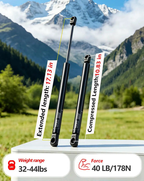 17 Inch 40Lb Gas Struts Direct Replacement For Leer Truck Cap And Camper Shells Fits ARE SnugTop Canopy Doors And Truck Toppers
