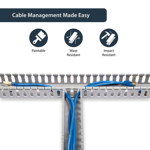 2x2in Open Slot Cable Raceway Duct With Cover For Server Racks illustrating cable management