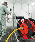 Portable Extension Cord Storage Reel On The Go With Four Grounded Outlets For 12/3 14/3 16/3 Power Cords Tangle Free Heavy Duty