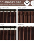 Luxury Velvet Blackout Curtains 96 Inches Long In Brown Tan Terracotta With Pinch Pleat Design showing four hanging options.