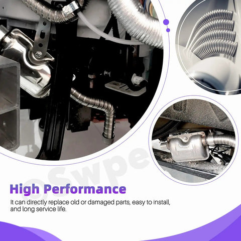 One Inch Stainless Steel Diesel Heater Exhaust Pipe Kit 39 Inch Long With Two Clamps 25mm Inner Diameter for car exhaust routing