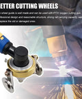 PT 31 Roller Guide for Plasma Cutters in use with double wheel spacing design, attached to torch for precise cuts