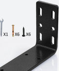 Tough As Nails 2 Pack Triangular Wall Shelf Brackets L Shaped Heavy Duty Corner Supports, black steel with installation hardware included