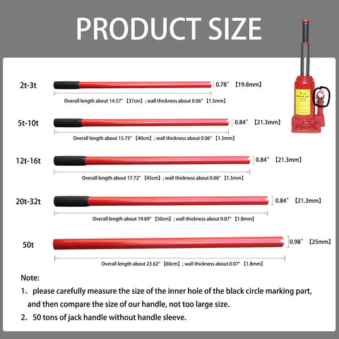 Heavy Duty Floor Jack Handle Replacement Built Like A Tank With Rock Solid Non Slip Grip Fits 20 To 32 Ton Hydraulic Car Jacks size chart