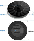 Floating Solar Fountain Pump For Bird Bath And Pond, Self Running 1.4W Solar Water Pump, black round pump with solar panel