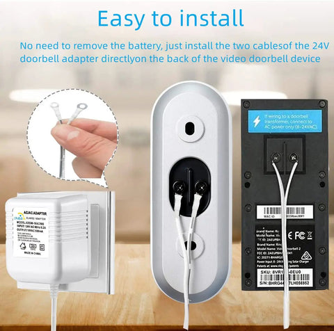 Long Lasting Plug In 18V 500mA Video Doorbell Power Adapter with 315 Inch Cable Quiet Transformer for Ring Nest Arlo Wyze Eufy