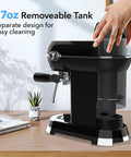 Compact Espresso Machine With 20 Bar Pressure And Built In Milk Frother, Features A Smart Digital Panel With Dead Simple One Touch Controls, Fast Heat Up Home Coffee Maker serving killer latte and cappuccino shots with removable 27oz tank for easy cleaning.