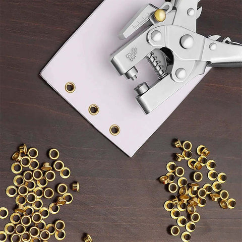 Heavy Duty Pro Grade Eyelet Pliers Kit With 3/16 Inch Grommets, 400 Multicolor Eyelets For Leather Fabric Belts Shoes And Clothes