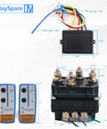 250A 12V Winch Solenoid Relay With Wireless Remote Kit For ATV UTV Truck And Jeep Winches Up To 5000lbs, with dimensions