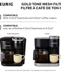 Reusable Gold Tone Mesh Coffee Filter For K Duo Essentials And K Duo Brewers Not Compatible With K Duo Plus